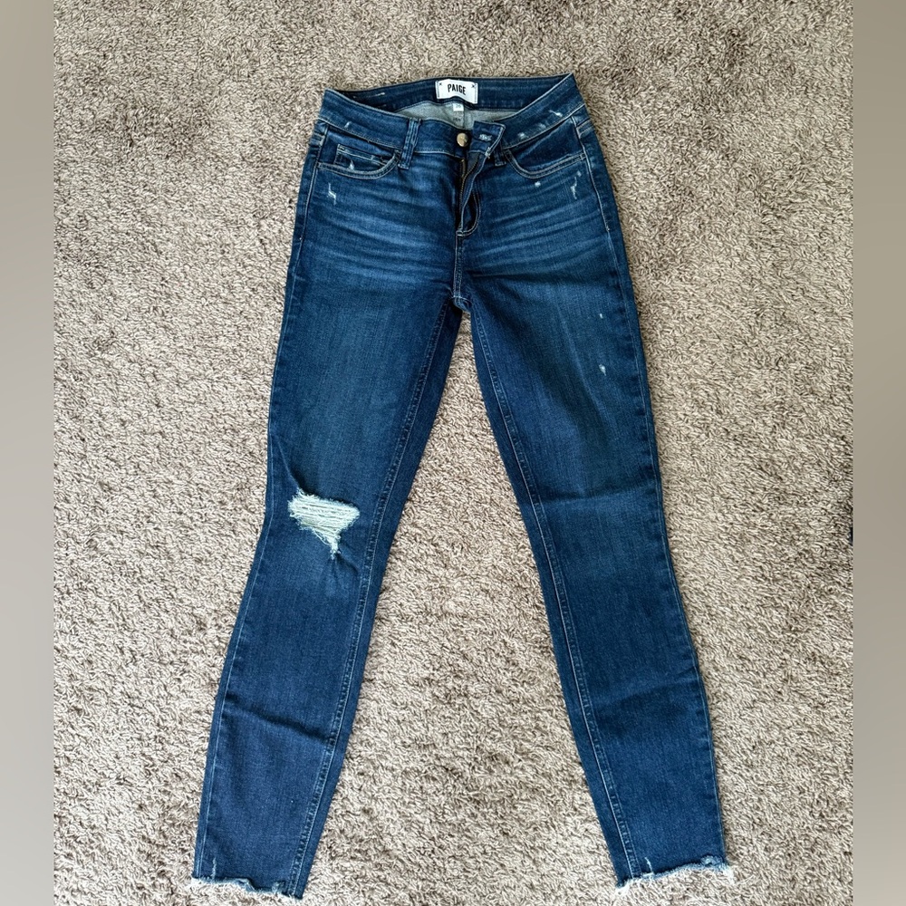 PAIGE Women's Dark Blue Skinny Jeans